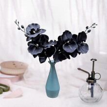 6 Piece Long Stem Silk Phalaenopsis Flowers for Home Office Decor