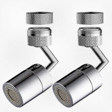 2-Piece Universal 720-Degree Rotating Faucet Aerator with Dual Spray Modes, Splash Guard, and Multi-Layer Mesh Filter for Water Conservation