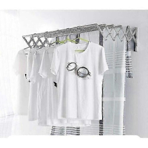 Towel Rack Clothes Drying Rack Extendable Wall Mounted Stainless Steel 5 Hanging Rails 1