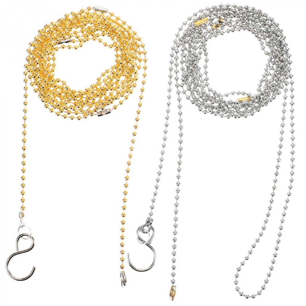 Silver Volleyball Net Height Chain 2-Pack, Durable Referee Equipment, Assorted Colors, 250x0.30x0.30cm-image-OPC-PJV5WPJ-NEW