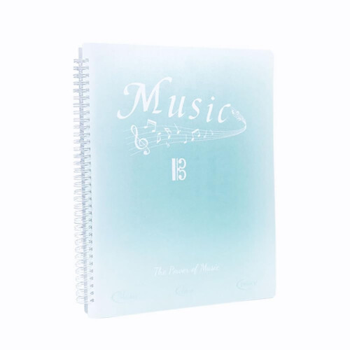 Music Folder, 40 Pages, A4-Compatible Sheet Holder, Emerald Gradient Design, Easy Installation for Choir Use