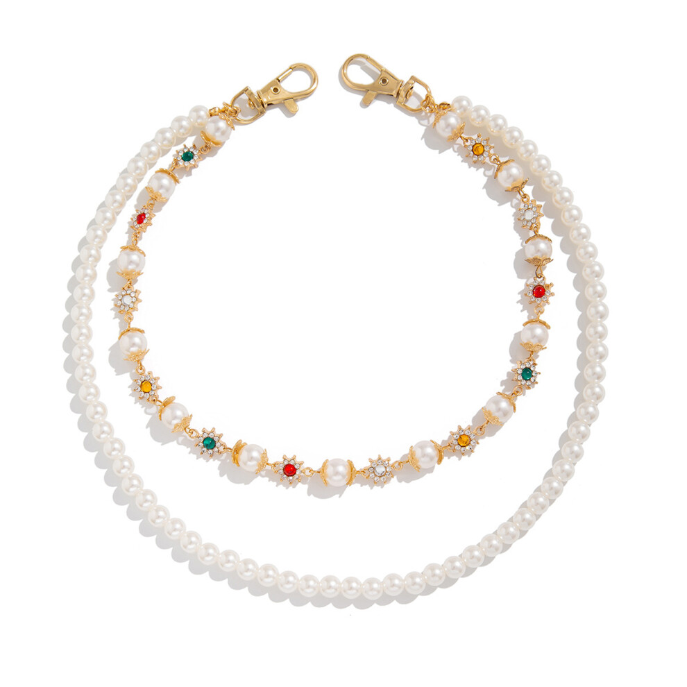 (golden) Rhinestone Flower Pearl Jean Pocket Chain Chic Bag Charms For Handbags-image-OPC-PJV5WTB-NEW