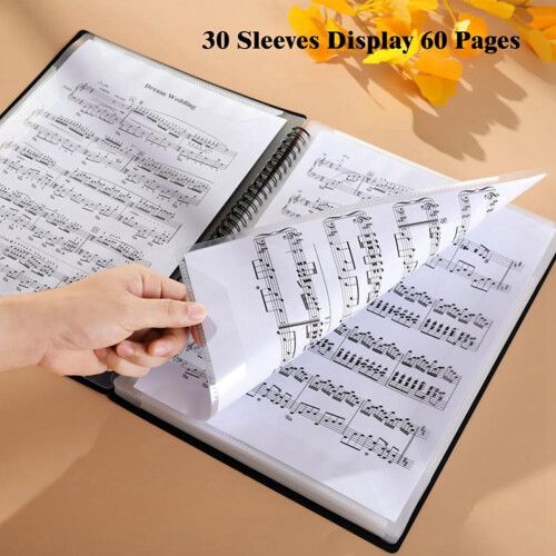 Music Folder 60 Pages Capacity A4 Size Writeable Removable Holder Purple Easy to Use Durable Material 1