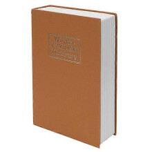 Diversion Book Safe Size Dictionary Style Book Stainless Steel Safe Combination Lock for Coins Card Document Brown