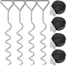 8-Piece Trampoline Anchor Kit - Heavy Duty Trampoline Stakes with Tear-Resistant Straps, Swing Anchor Kit