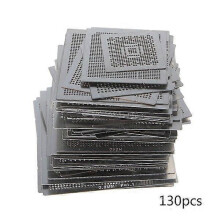 130pcs Universal Stencils Reballing Reball Rework Mesh Heated Template Set
