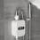 (white) Compact Tankless Water Heater Convenient Bathroom Heating Paired 2