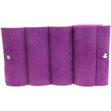 Purple 3-Layer Soft Fabric Jewelry Organizer for Travel