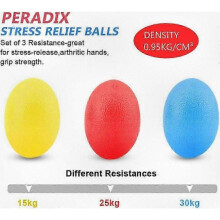 3-Piece Egg-Shaped Hand Grip Exercise Balls for Finger Strength Training
