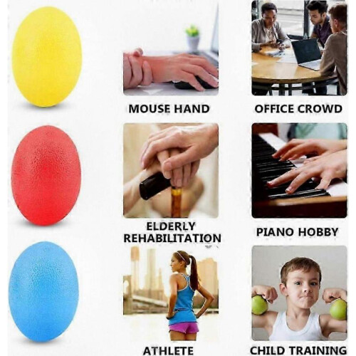 3-Piece Egg-Shaped Hand Grip Exercise Balls for Finger Strength Training 2