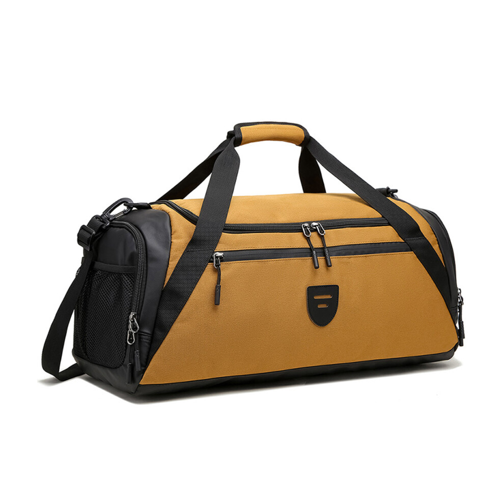 (khaki) Large Gym Duffel Bag With Separate Wet Shoe Compartment Portable 40L-image-OPC-PJV6HDR-NEW