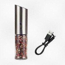 Electric USB Rechargeable Salt and Pepper Grinder Set, Easy-Use Spice Mill Duo