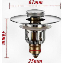Stainless Steel Universal Sink Drain Plug Brass Pop-Up Stopper for Clog Prevention