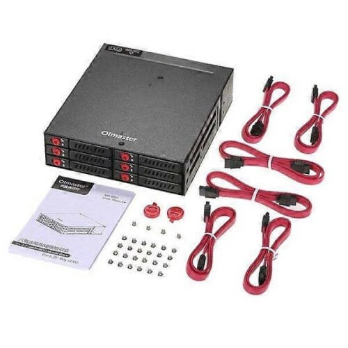 6-Bay 2.5 inch SATA SSD HDD Hot Swap Mobile Rack/Enclosure Hard Disk Case Rack Data Storage 1