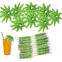 20 pcs tropical green coconut tree toothpicks paper umbrellas