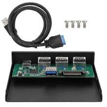3-Port USB3.0 + 1 Port USB3.1 TypeE C Interface Alloy Expansion Card Panel Black