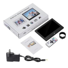 1024 * 600 7\" HD Screen Digital Photo Frame Alarm Clock Music Movie Player(Black, )