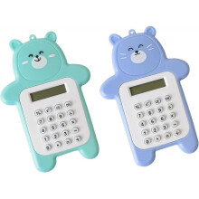 2 pcs Portable Mini Calculator Cute Bear Style 8-Digit Calculator Mini Cartoon Calculator