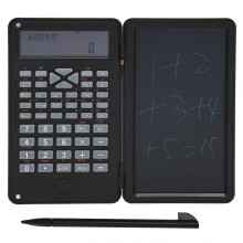 Calculator with Notepad, Portable 10-Digit LCD Display, Scientific Calculator for School, Office, Meetings, Family, Black