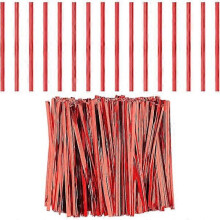 800pcs 10cm metallic twist ties, for coffee bags, candy bags, snacks, cakes, party supplies (red), Christmas decoration.