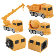 Transform Robot Toy Transform Robot Assembled Vehicles Kids DIY Magnetic Assembly Building Car Model Toy Type A