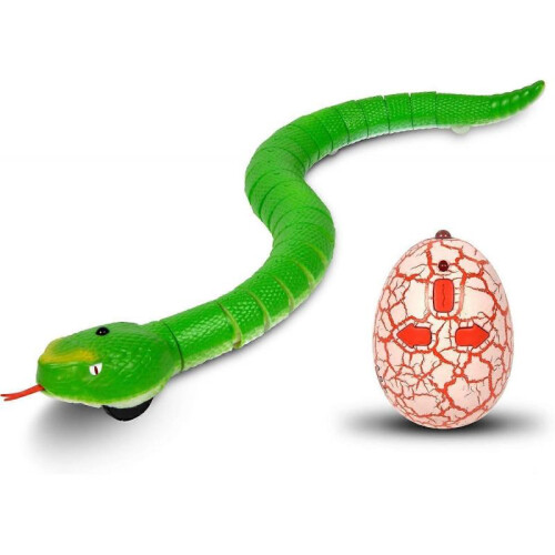 16 inch Realistic Remote Control RC Snake Toy with Egg-shaped Infrared Control (Green)