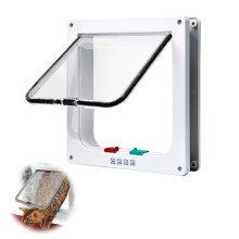 Dog Door Window Pet Flap 4 Way ABS Acrylic Cat Flap for Indoor Outdoor Use Small Size Compatibility
