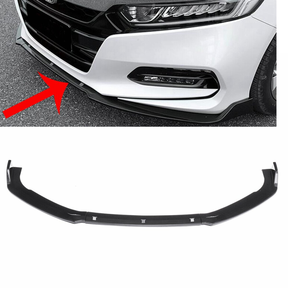 3 Pcs Designed Front Bumper Lip Carbon Fiber Look Chin Splitter 9078193209327