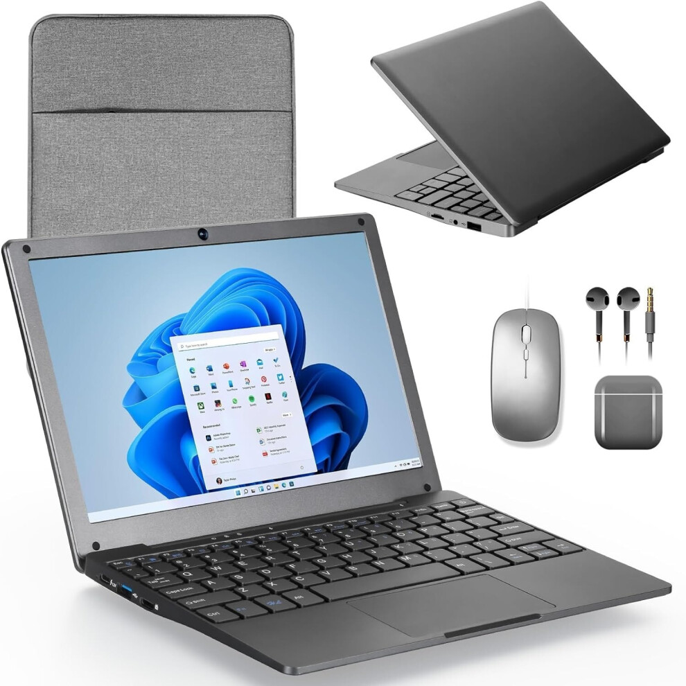 Photos - Laptop 10''  Windows 11 Notebook 8GB+128GB Intel Celeron Quad-Core with Bag Mouse