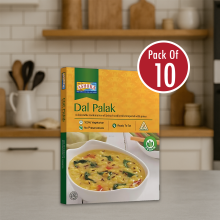 Ashoka Ready Meals – Dal Palak 280g 10 (Pack of 10 | Spinach & Lentil Curry | 100% Vegetarian)