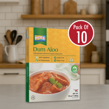 Ashoka Ready Meals – Dum Aloo 280g 10 (Pack of 10 | Spiced Potato Curry | 100% Vegetarian)