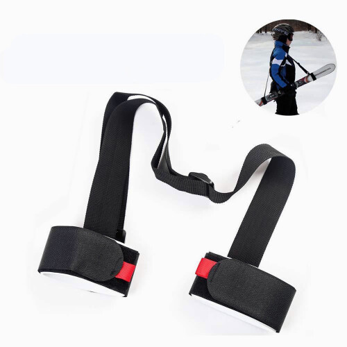 (Red) Ski Shoulder Strap Hand-held Double Snowboard Strap Nylon EVA Strap Adjustable Multifunctional Belt Hand Handle Carrier 2