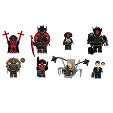 (8pcs-A) 8pcs Bucket Man and Surveillance Man vs. Astronomy Hunter Loudspeaker Mini Figure Set Toys