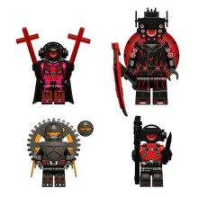 (4pcs-A) 8pcs Bucket Man and Surveillance Man vs. Astronomy Hunter Loudspeaker Mini Figure Set Toys
