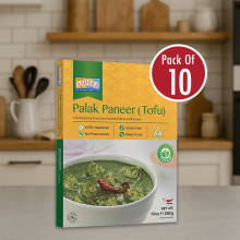 Ashoka Ready Meals – Palak Paneer 280g 10 (Pack of 10 | Cottage Cheese in Spinach Curry | 100% Vegetarian)