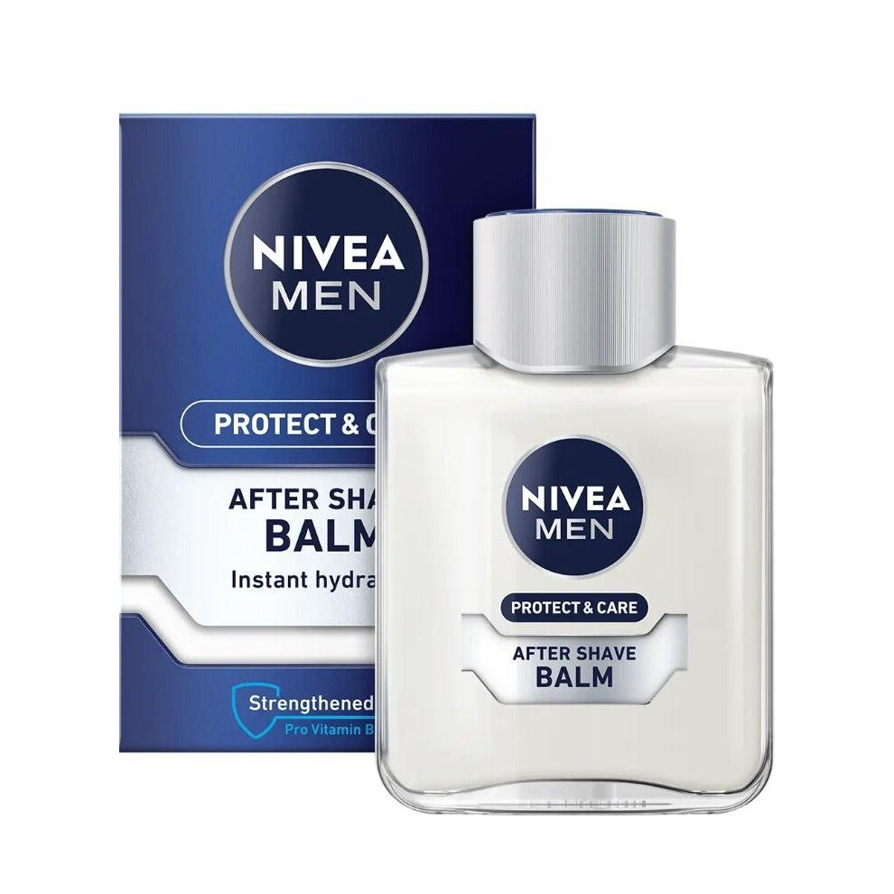 NIVEA MEN Protect & Care After Shave Balm 100ml | Soothing & Moisturizing Balm for Irritated Skin | Cooling, Soothing Formula for Razor Burn Relief