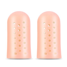 Large Toe Caps for Pain Relief, Breathable Silicone Toe Sleeve Protector for Corns Blisters Ingrown Toenails, 2 Pieces Champagne