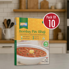 Ashoka Ready Meals – Pav Bhaji 280g 10 (Pack of 10 | Mumbai Style Vegetable Curry | 100% Vegetarian)