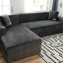 Corner Sofa Stretch Super Soft Plush Sofa Cover for 2/3/4 Seater
