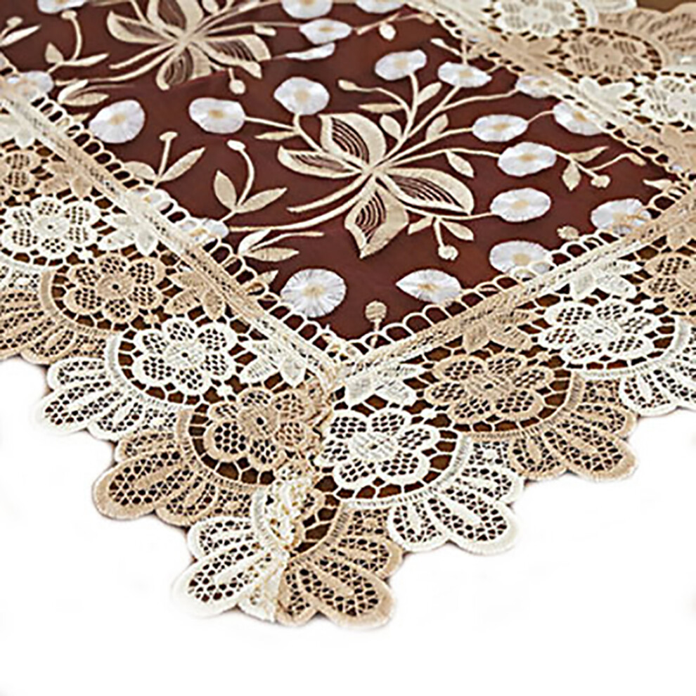 Lace table runner with floral pattern, polyester, rectangular-image-OPC-PJV8BXJ-NEW