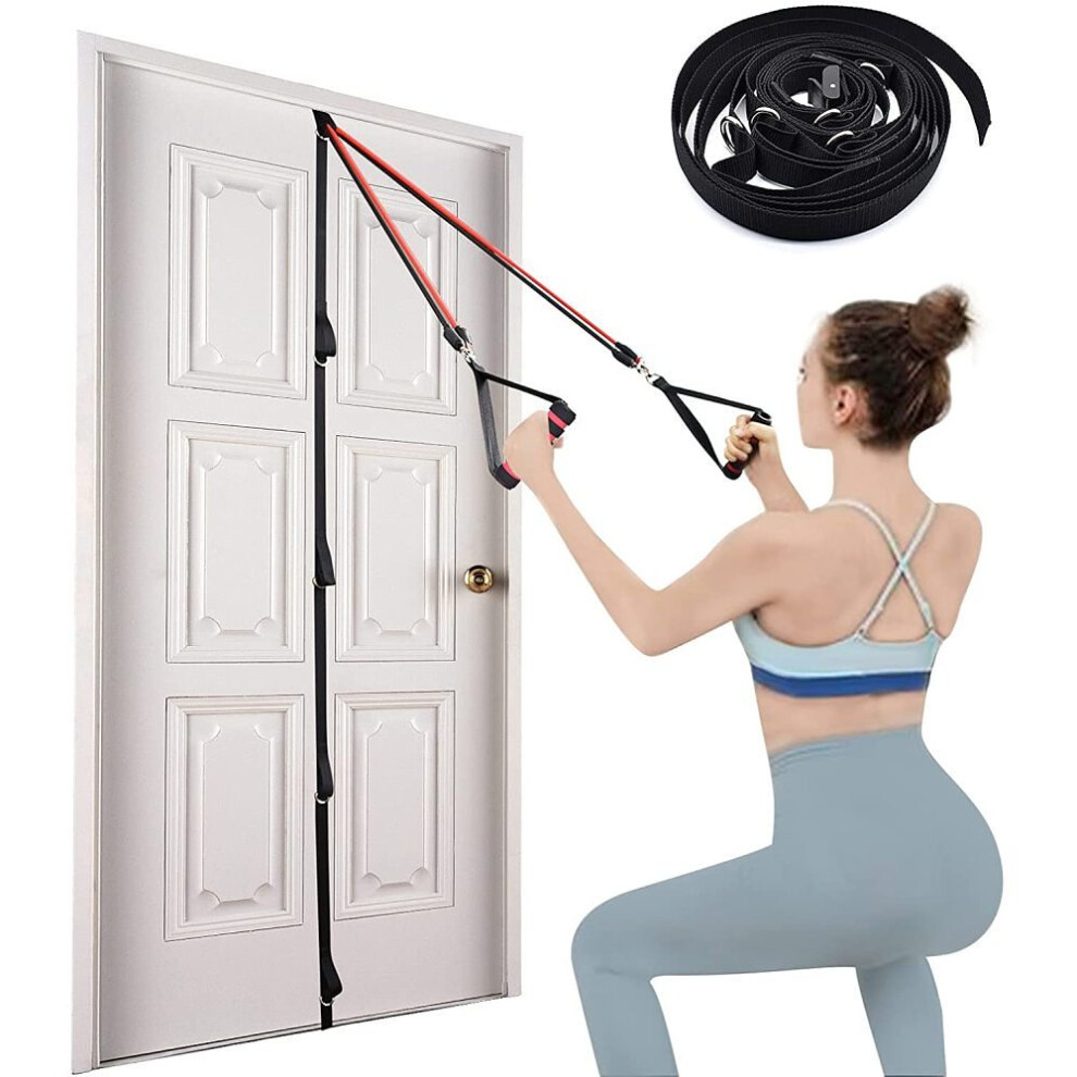 Portable door anchor with resistance exercise equipment gym attachment