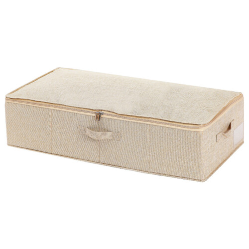 Foldable underbed storage containers with zippered lid 1