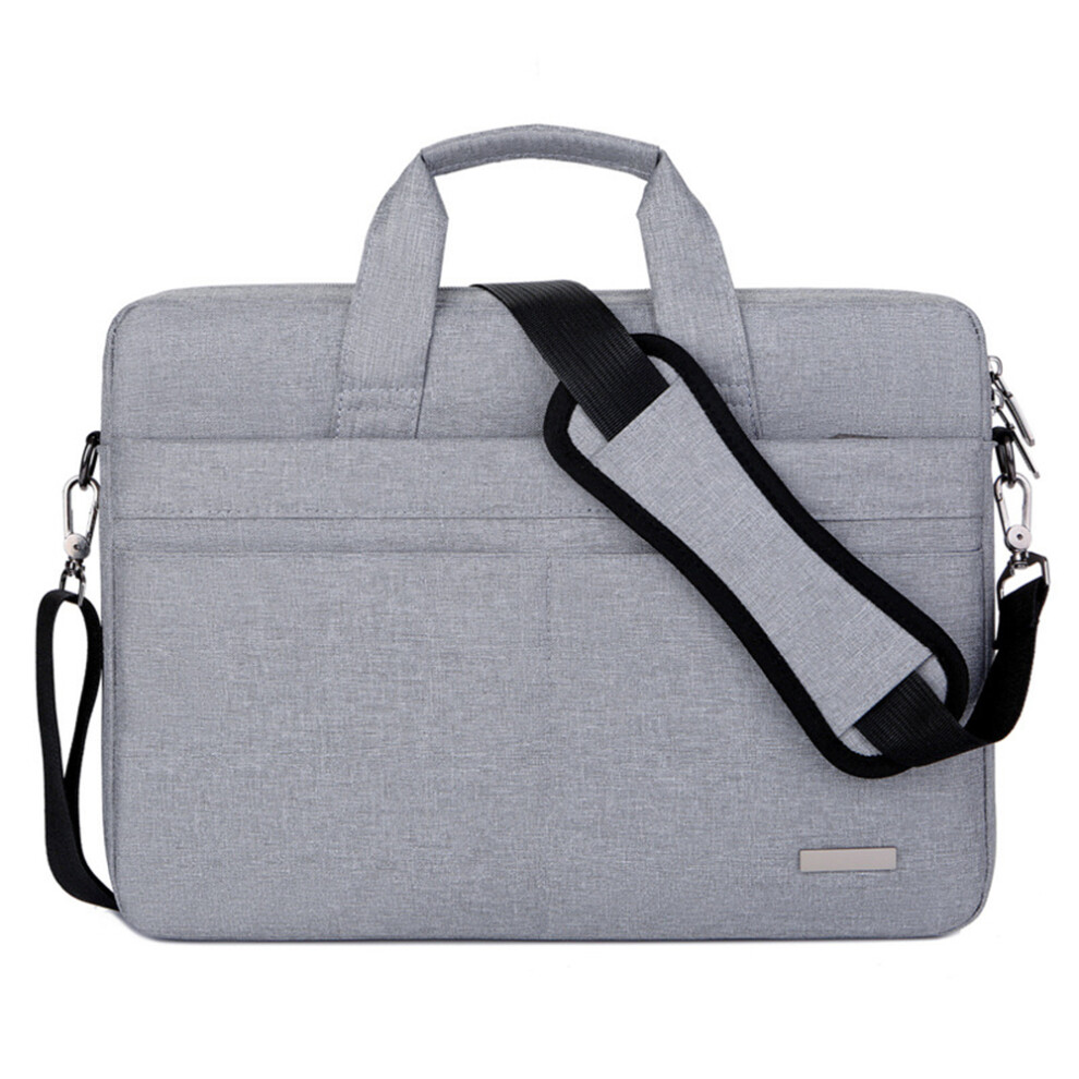 Gray Laptop Bag 15.6 Inch, Waterproof, Shockproof, Notebook Shoulder Bag