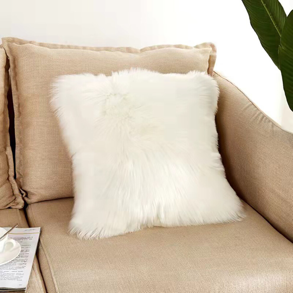 White Decorative Cushion Covers Decorative Cushions Cushion Cover Faux Fur Sofa Cushion