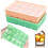 Ice cube tray, 2 pieces silicone ice cube tray with lid 1