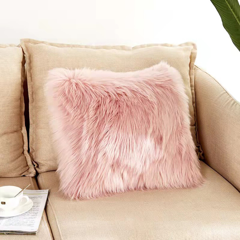 Pink Decorative Cushion Covers Decorative Cushions Cushion Cover Faux Fur Sofa Cushion