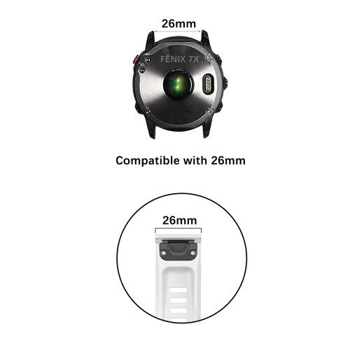Pulseira compatível com Garmin, pulseira de substituição de silicone de 26 mm. 2