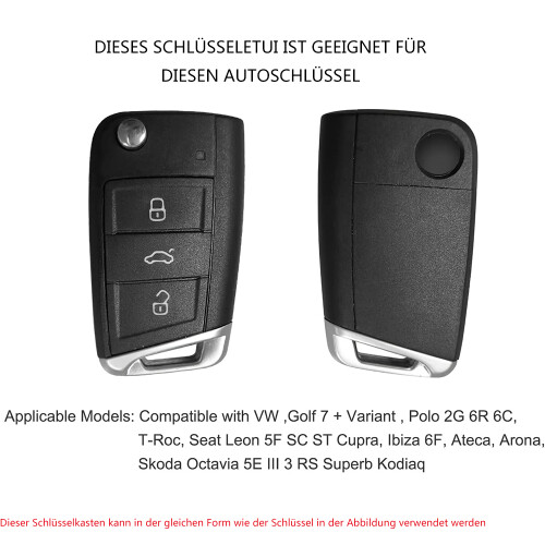 Capa para chave de carro VW, capa para chave VW, capa para caixa de chave 2