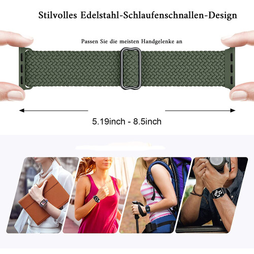 Pulseira Solo Loop Trançada Compatível com Apple Watch 2
