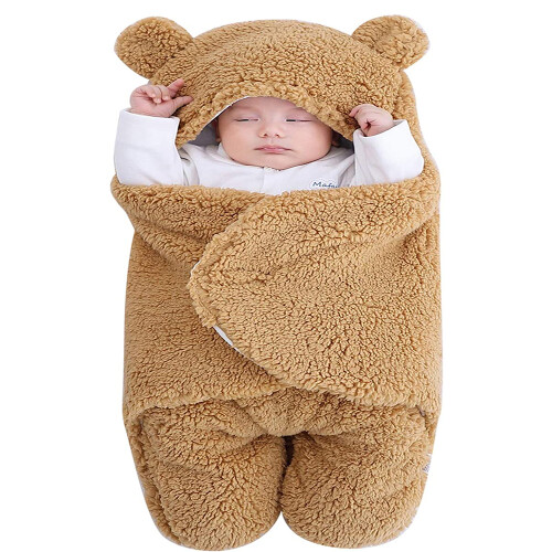 Cobertor com capuz para recém-nascidos de 1 a 3 meses 1